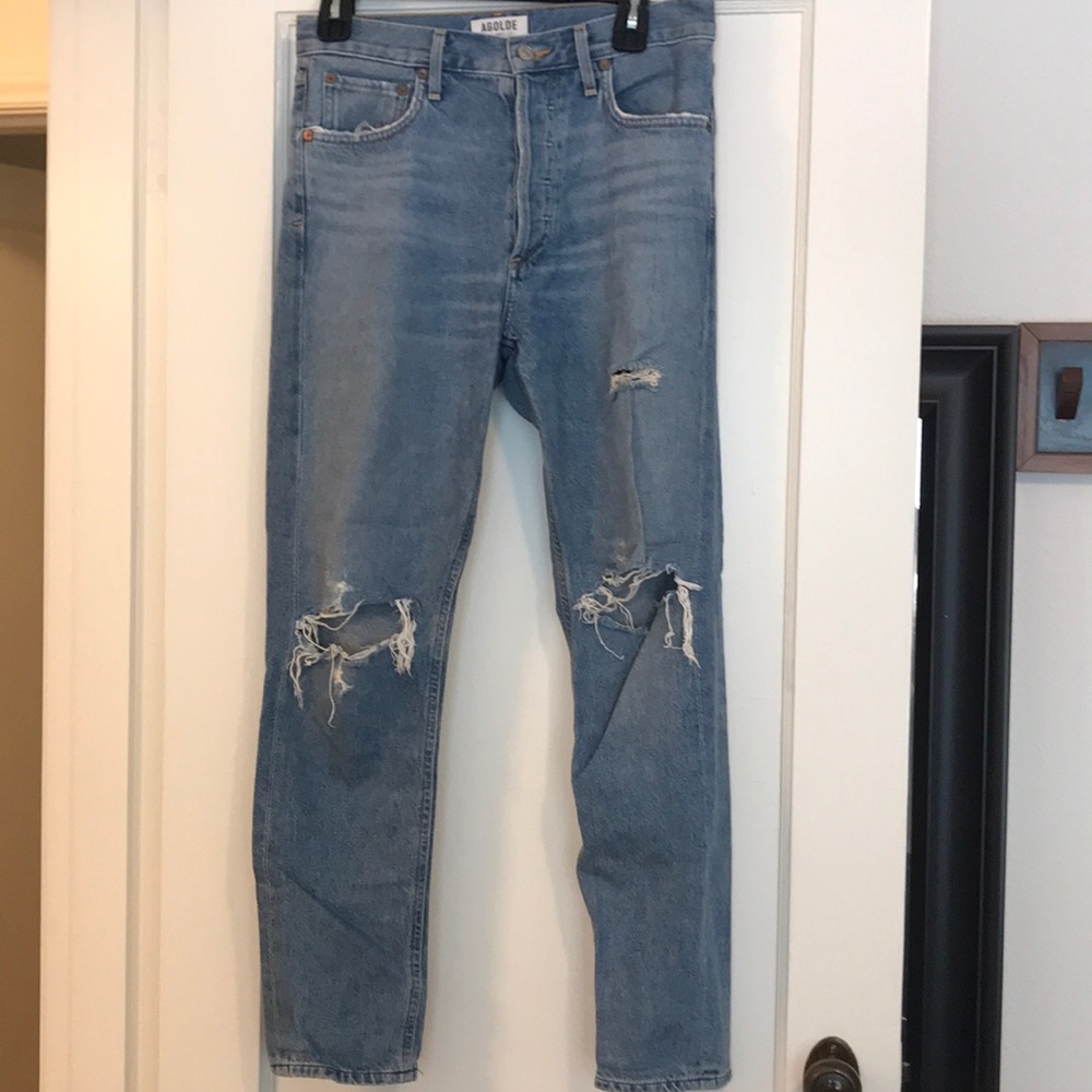 AGOLDE High Waisted Straight Leg Jeans